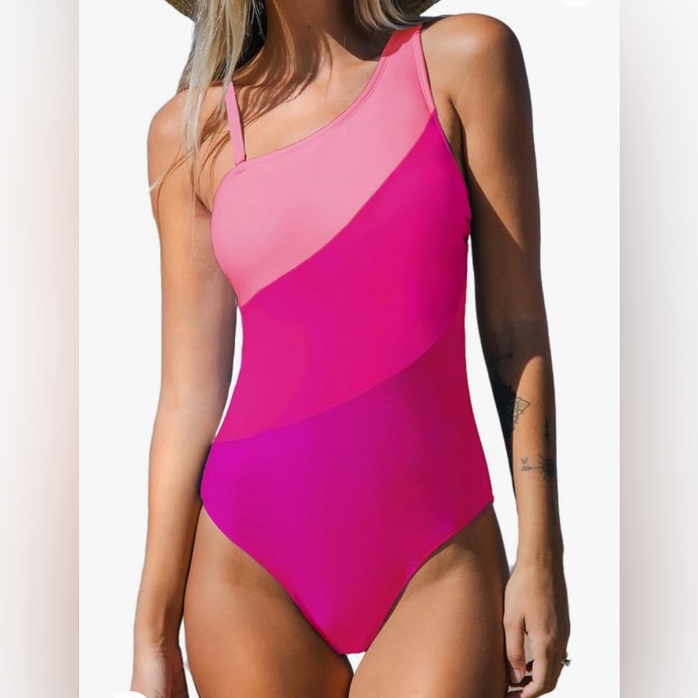 ☀️NWT Cupshe Color Contrast One shoulder cut out back L